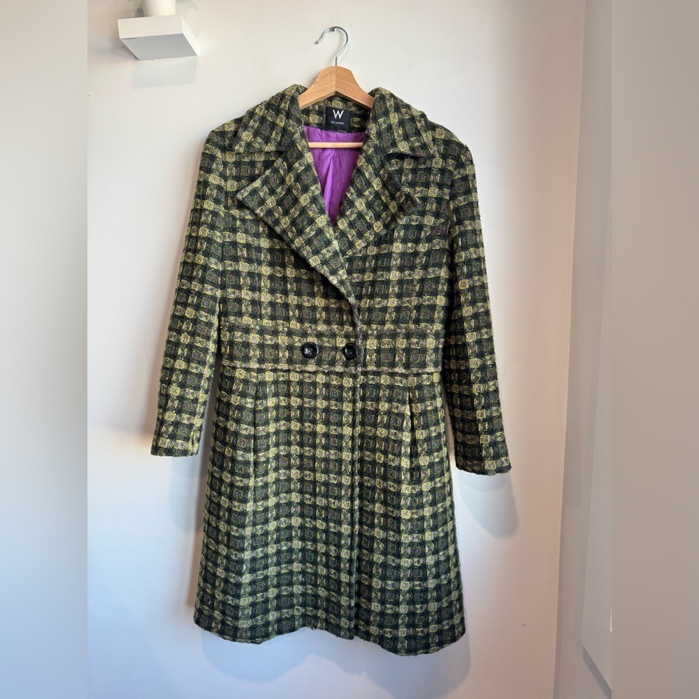 Vintage Women’s Wool Blend Square Knit Peacoat